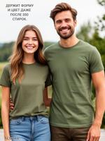 Футболка Хаки однотонная из плотного хлопка (170 г/м²) 10743