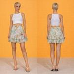 Élysian Fleur — Мини-юбка с цветочным принтом и рюшами