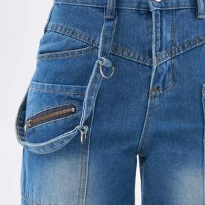 Женские джинсы багги синие