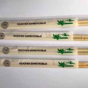 Палочки бамбуковые круглые с зубочисткой.
Бамбук. Производство Китай. 
Упаковка: 1 пакет - 100 пар. В картонном коробе 30 пакетов.