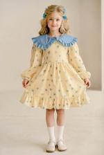 Платье для девочки из микровельвета с принтом PK9_YELLOW/BLUE