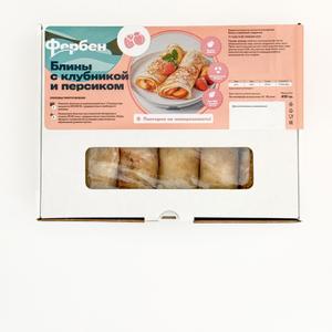 Блины с клубникой и персиком