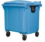 Мусорный контейнер 1100 л тёмно-голубой 4-колёсный с тёмно-голубой крышкой N1 00000098646