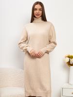 Платье свитер вязаное бежевое Платье свитер вязаное бежевое