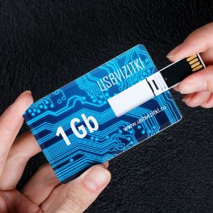 Флешка-визитка с индивидуальным дизайном 1Gb, USB 2.0