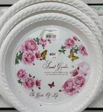 RA-4132 Поднос пластик белый с цветами 40 см RA-4132