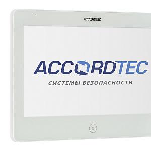 Видеодомофон. (Монитор видеодомофона, 10 дюймов, поддержка 1080Р, сенсорный экран, поддержка POE, WIFI, IP, поддержка SD карты до 128 ГБ, запись фото и видео, детектор движения, до 10 мониторов в системе, 8 адресов для вызывных панелей и камер, будильники, часы,  цвет корпуса - белый). ПИТАНИЕ: адаптер питания 15В/0,8А (приобретается отдельно) или РОЕ.