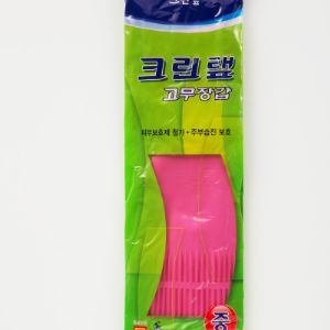 Хозяйственные перчатки розового с длинными манжетами, Натуральные латекс, Сделано в республики Корея, размеры : S.M.L и XL