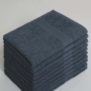 Полотенце махровое из 100% хлопка, 50*90 мм, 440 г/м2, серый с бордюром