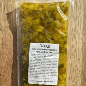 Огурцы нарезанные кубиками 10*10 мм (Сладко-острые)