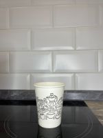 Однослойный кофейный рисунок бумажный стакан 250 мл