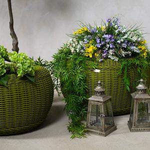 Кашпо из искусственного ротанга от Malacca