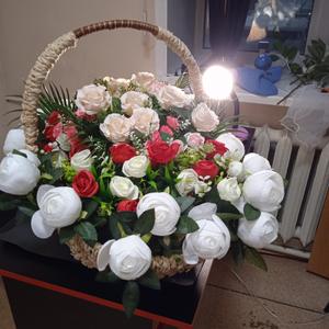 Корзина  плетёная ритуальная форма ЛАДЬЯ  ОРХИДЕЯ