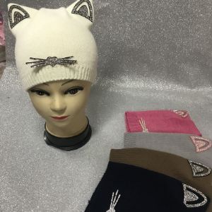 Шапка для девочек осенняя, одинарная , 3-5 лет