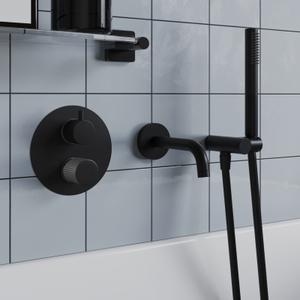 Встраиваемая сантехника для любых проектов: смеситель на 1 или 2 потребителя, термостатические смесители, диверторы, изливы, кронштейны, душевые наборы, верхние души в различных формах и цветовых исполнениях: черный брашированный PVD, брашированное золото PVD, хром