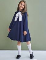 Школьное платье, платье для школы, школьная форма 4season с бантом 10018