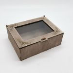 Деревянная подарочная коробка 20х15 см с откидной крышкой. Деревянный бокс для подарка КР-011