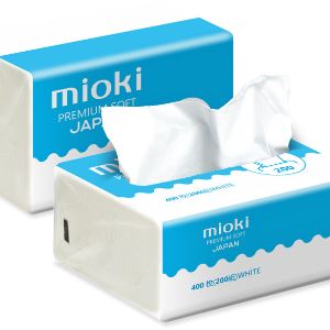Салфетки бумажные Mioki двухслойные 200шт мягкая упаковка