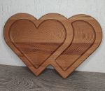 Менажница деревянная из бука "2 сердца" 2 сердца
