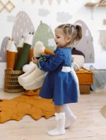 Детское Платье с поясом Babyboomsiki "Полоска кружева"