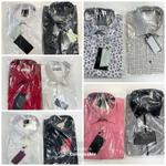 Men's clothing, shirts of various sizes and types.