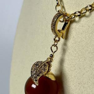 Примеры работ: Подвеска сердолик на цепочке