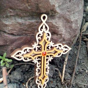 Двусторонний Крест со стразами Размер Размер 9*6,8 см.Авторские изделия.Авторские изделия.