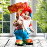 Гном с табличкой "Велком" (20х30х54см) гофра упаковка по 1 шт. Ландшафт.Pro 3739332