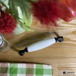 Ручка мебельная белая 634HW-128 black+white ceramic