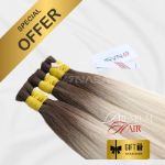 Premium bulk hair extensions ombre color 0015