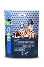 Корм BISKO ЛАЙТ с говядиной для взрослых собак с излишним весом и собак старше 7 лет. 3 кг