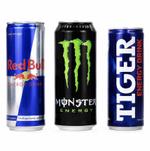Энергетические напитки Monster Energy, Red Bull, Tiger