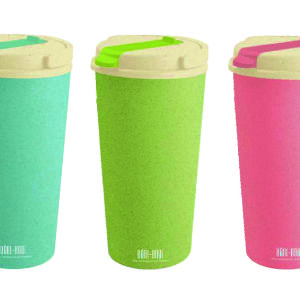 Термокружка для холодных напитков с оригинальной крышкой с ручкой                                       &#34;THE BIO CUP SERIES&#34;           с рисовой шелухой, 360 ml, в ассортименте.                        В комплекте силиконовая трубочка в цвет термокружки.