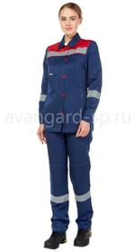 Костюм женский рабочий летний "Тимбер" синий-красный с ПК ГК Авангард Артикул: 174327 174327