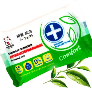 Салфетки влаж. антибактериальные  INSHIRO зеленый чай 15шт/упак