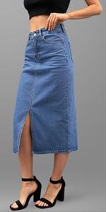 Юбка джинсовая миди 80 см синяя Юбка джинсовая миди 80 см синяя