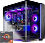 Skytech King 95 Gaming PC Desktop, Ryzen 7 7800X3D 4.2 GHz, NVIDIA RTX 4070 Super 12GB GDDR6X, 1TB Gen4 SSD, 32GB DDR5 RAM 5600 RGB, 750W GOLD PSU, 360mm ARGB AIO, Wi-Fi, Win 11 Home