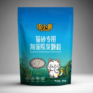 Дезодорирующие гранулы из морских водорослей для кошачьего наполнителя