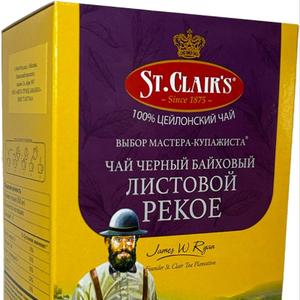 чай черный цейл. байх. среднелистовой St.Clair&#39;s 100/250 гр. PEKOE,  страна происх. Шри-Ланка в упак. 24/ 48 шт