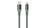 Кабель Olmio SHIELD, USB2.0 — Type-C, 66W, 6A, 1.2м, зеленый 041720