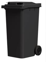 Мусорный контейнер 240 л  серый 2-колёсный (д. 200 мм) с серой крышкой 00000047324