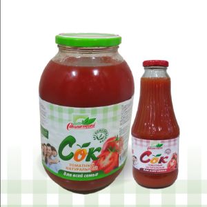 Натуральный томатный сок объёмом 2 л и 0,75 л