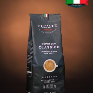O&#39;CCAFFE зерновой кофе CLASSICO. Смесь: 30% Arabica / 70% Robusta. 250г.