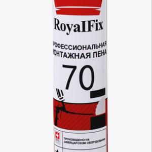 RoyalFix 70 Профессиональная монтажная пена всесезонная
Вид тары: баллон Вид баллона:под пистолет Сезонность: всесезонная 
Хранение: 18 месяцев
Макс. температура использования: +35℃
Мин. температура использования:  -12℃ 
Объем вещества в баллоне: 850 мл / 900 грамм
Коробка։ 12 шт