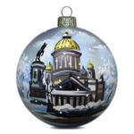 Стеклянный елочный шар "СПб. Золотой купол Исаакия" 00610001479