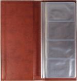 Визитница настольная на 96 визиток из итальянского кожзаменителя Vivella коричневый