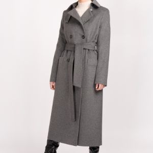 Прямой силуэт,двубортное,накладные карманы.Пальто: Д012-12 (Серый )