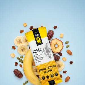 Фруктово-ореховые батончики BeOK ТМ BIO Elite Банан. Вес 30г.