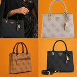 GUESS Noir Éminence Роскошная сумка с фирменным монограммным узором