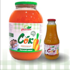 Натуральный морковный сок объёмом 2 л и 0,75 л